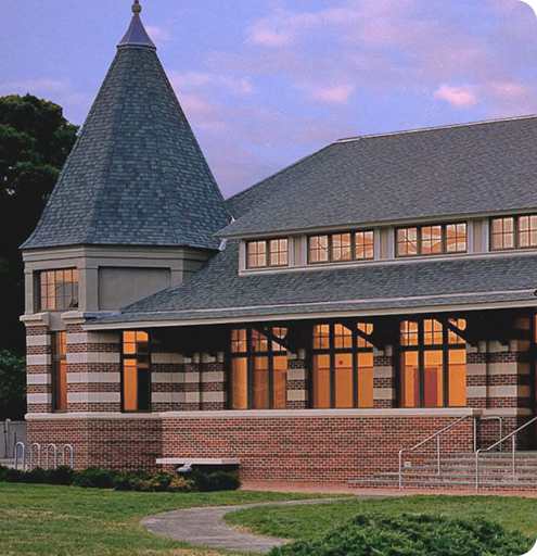 Image of library at night